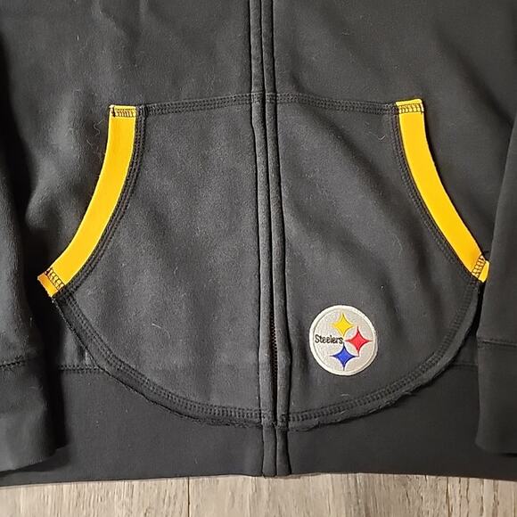 VTG Reebok Pittsburgh Steelers NFL Pullover Hoodie 2XL Black Sweatshirt - Picture 3 of 5